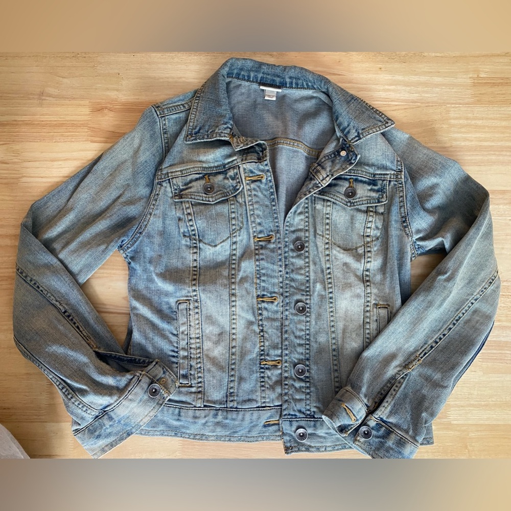 Merona XS Jean jacket with slight wear blemish under arm.